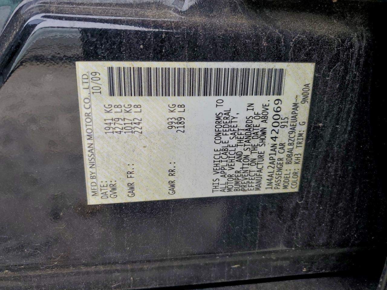 2010 NISSAN ALTIMA