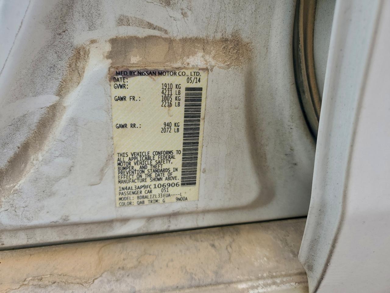 2015 NISSAN ALTIMA