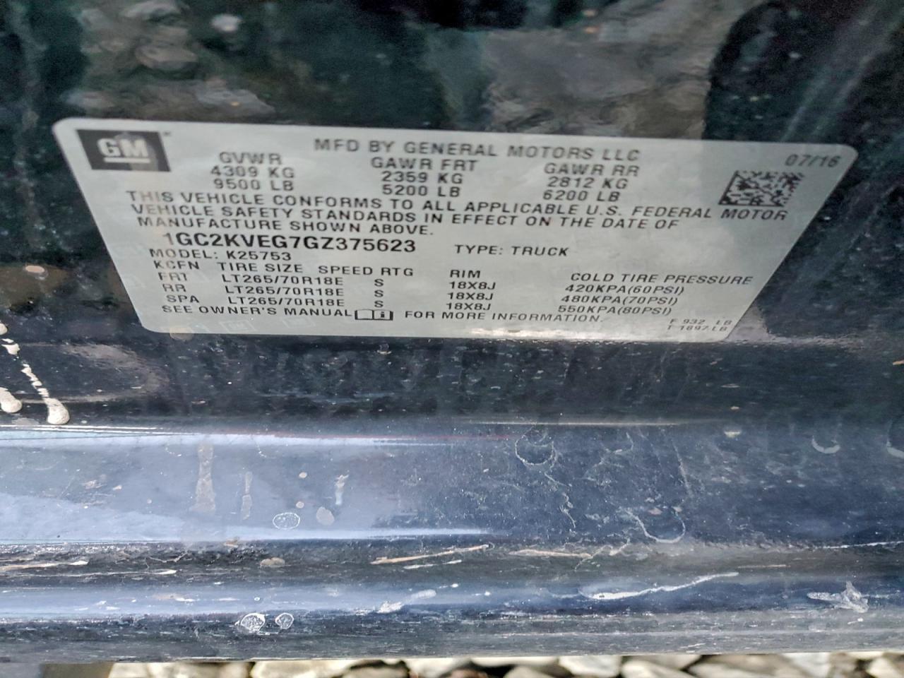 2016 CHEVROLET Silverado 2500