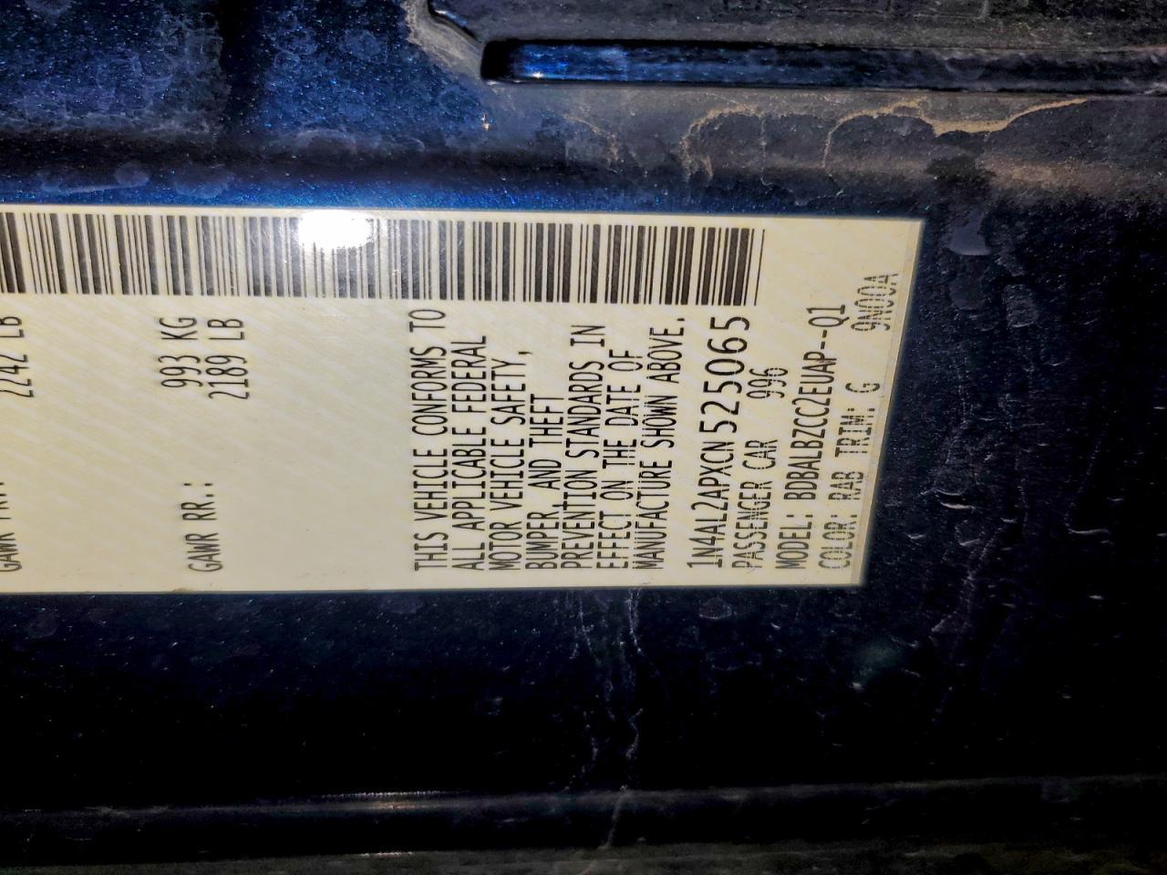 2012 NISSAN ALTIMA