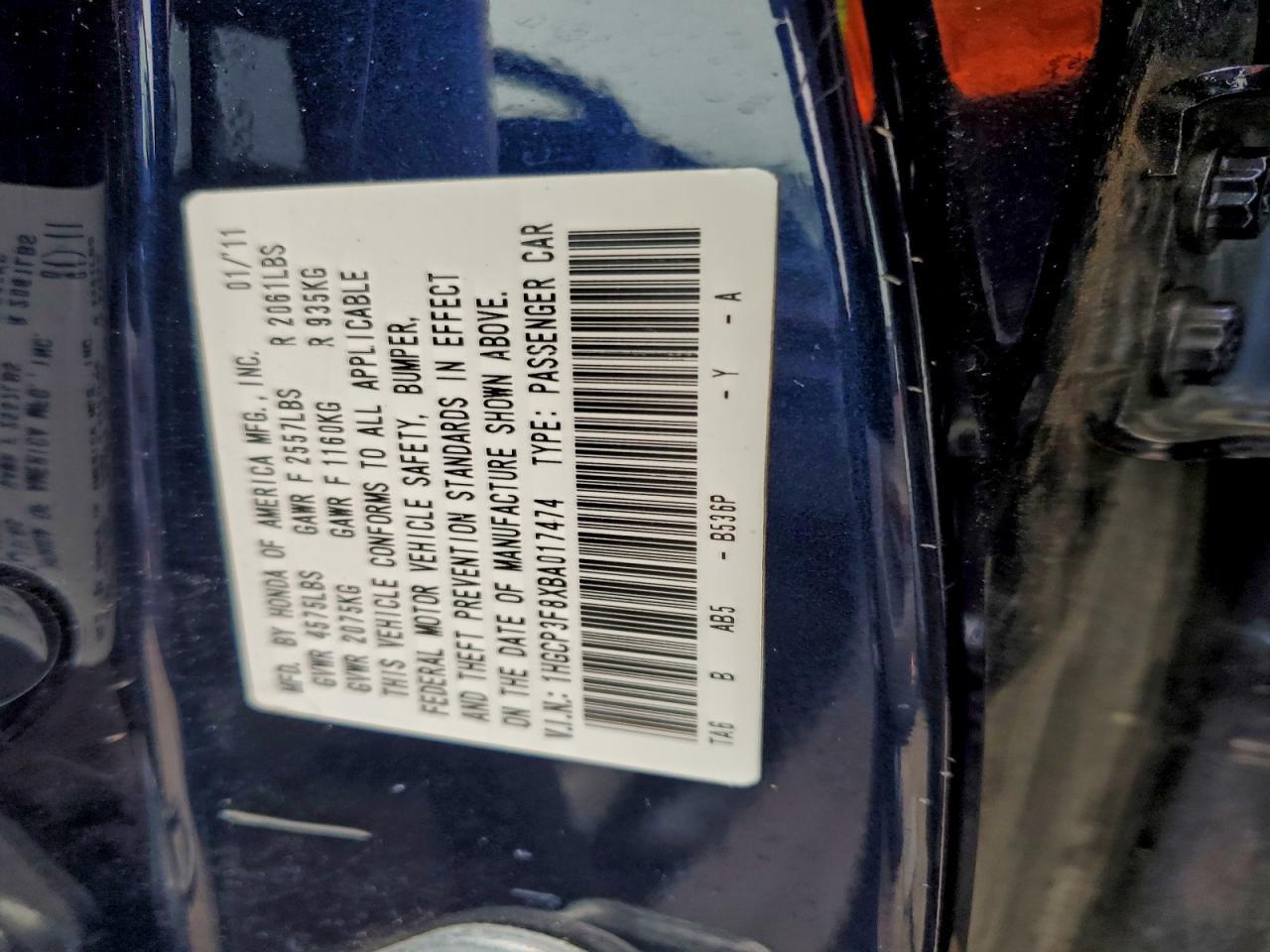 2011 HONDA ACCORD