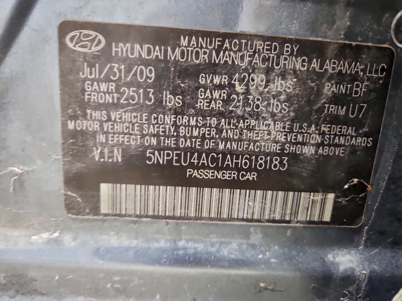 2010 HYUNDAI SONATA