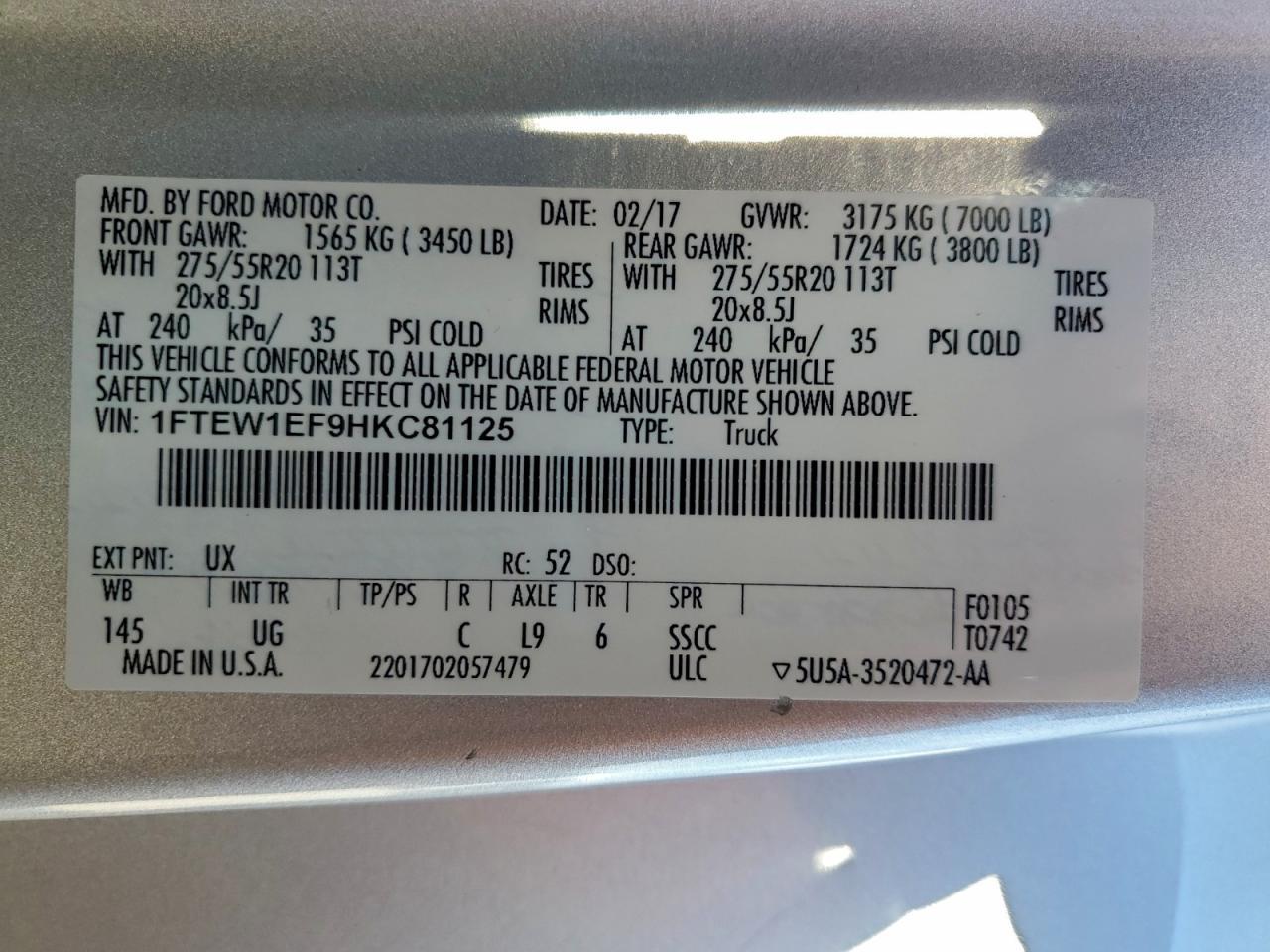 2017 FORD F-150