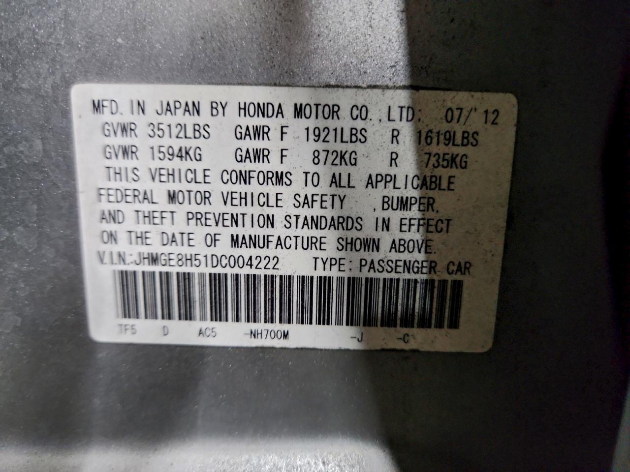 2013 HONDA FIT