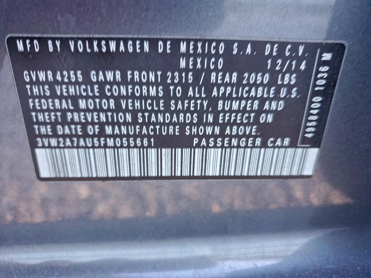 2015 VOLKSWAGEN GOLF