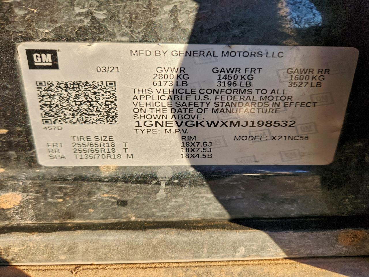 2021 CHEVROLET TRAVERSE