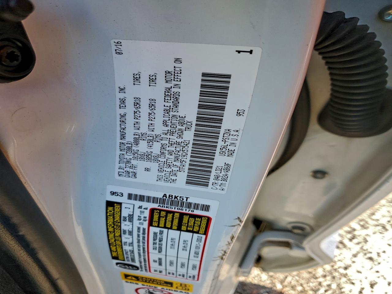 2016 TOYOTA TUNDRA