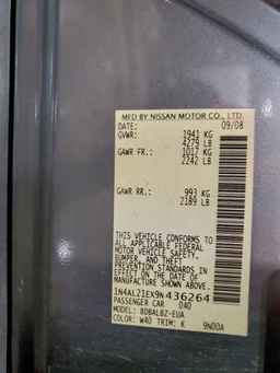 2009 NISSAN ALTIMA