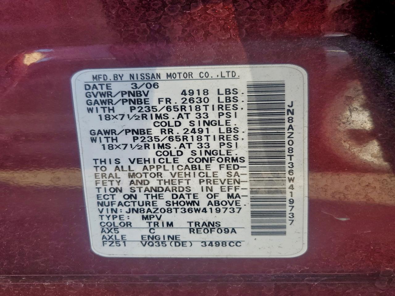 2006 NISSAN MURANO