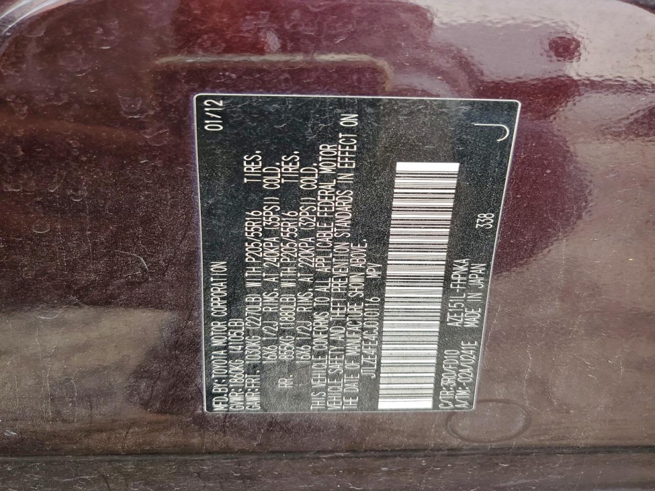 2012 TOYOTA SCION