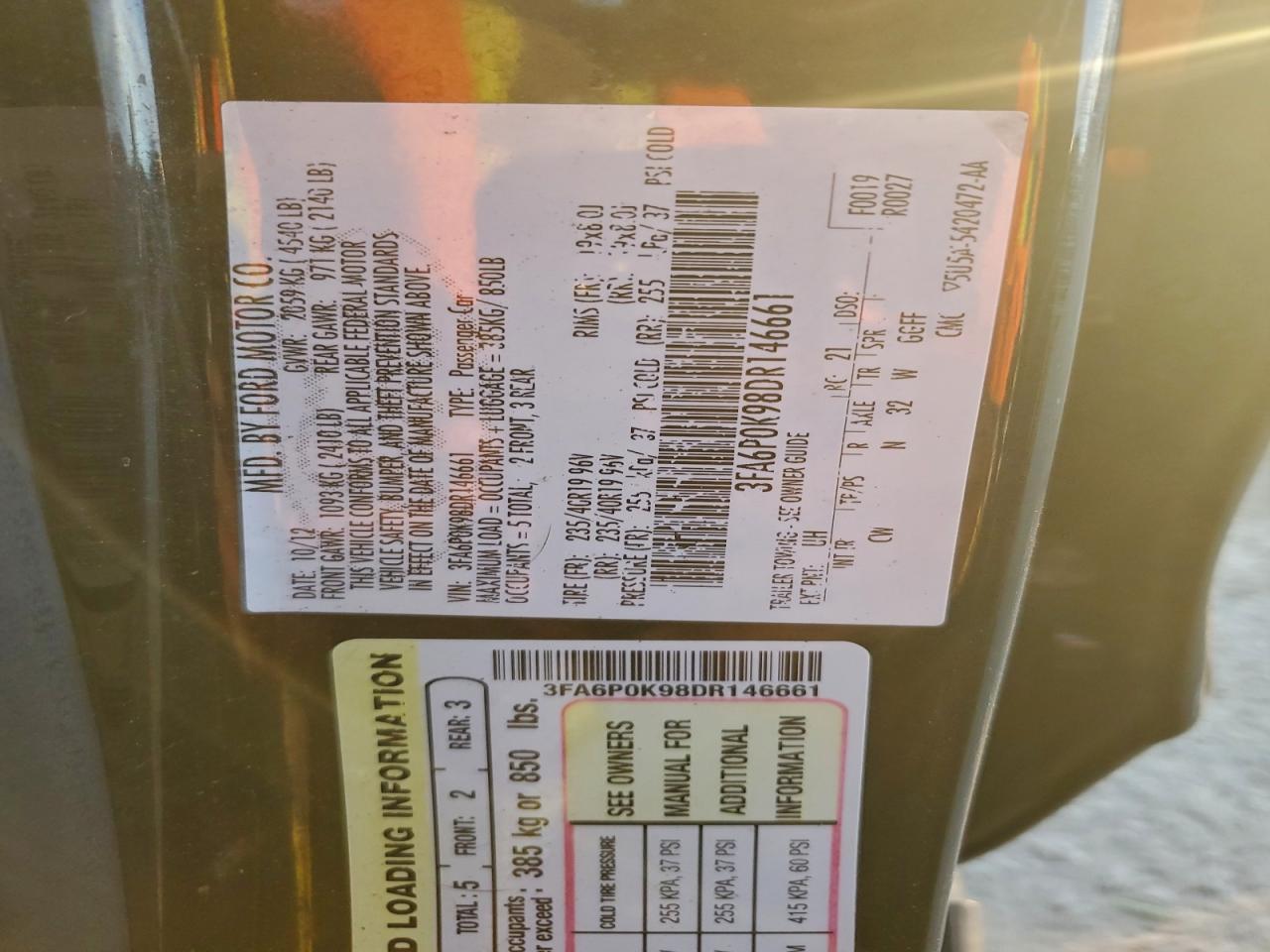 2013 FORD FUSION