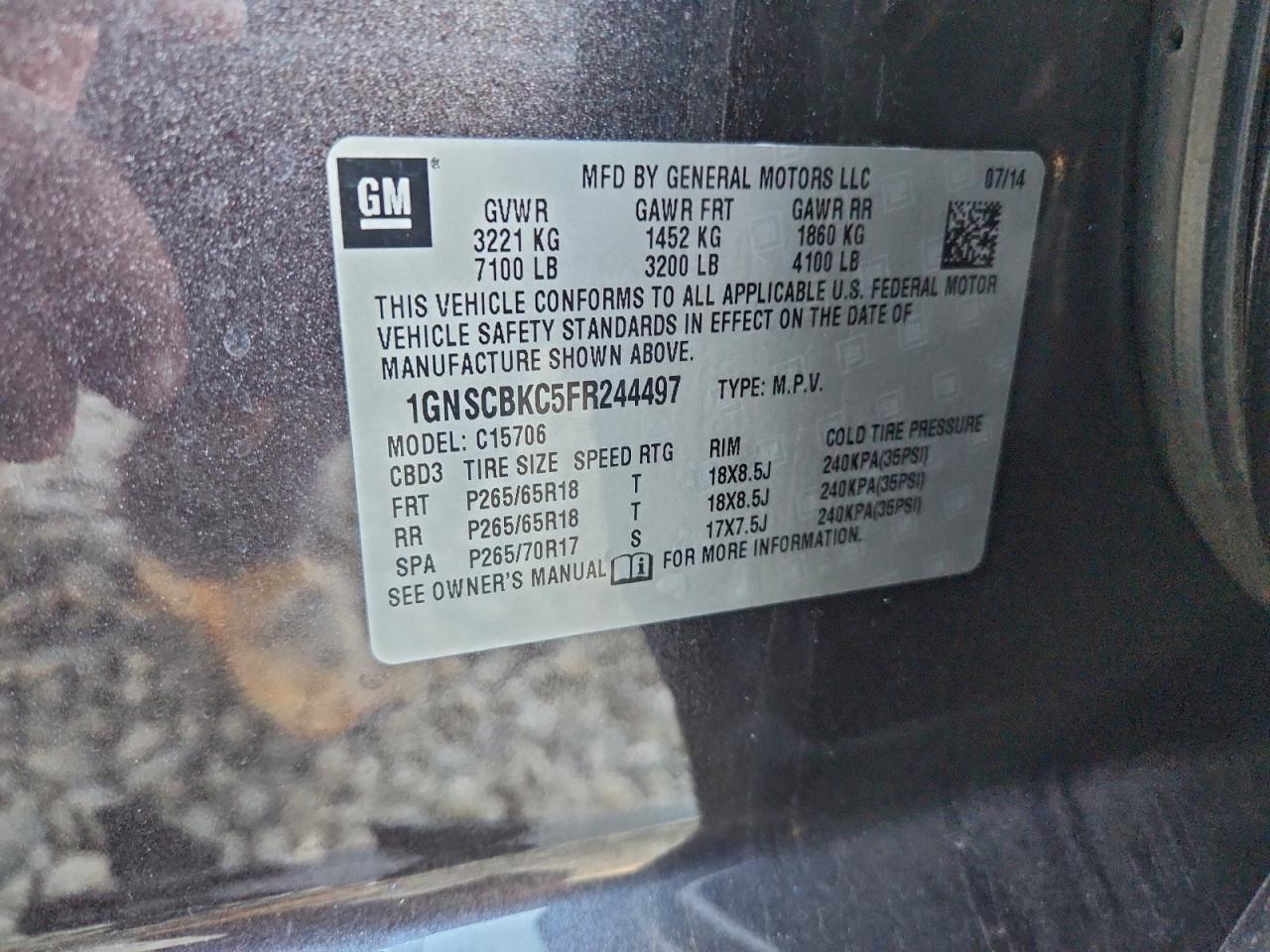 2015 CHEVROLET Tahoe