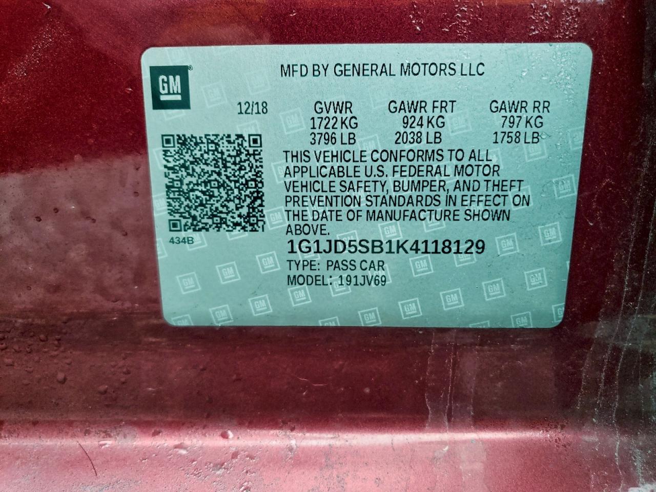 2019 CHEVROLET SONIC