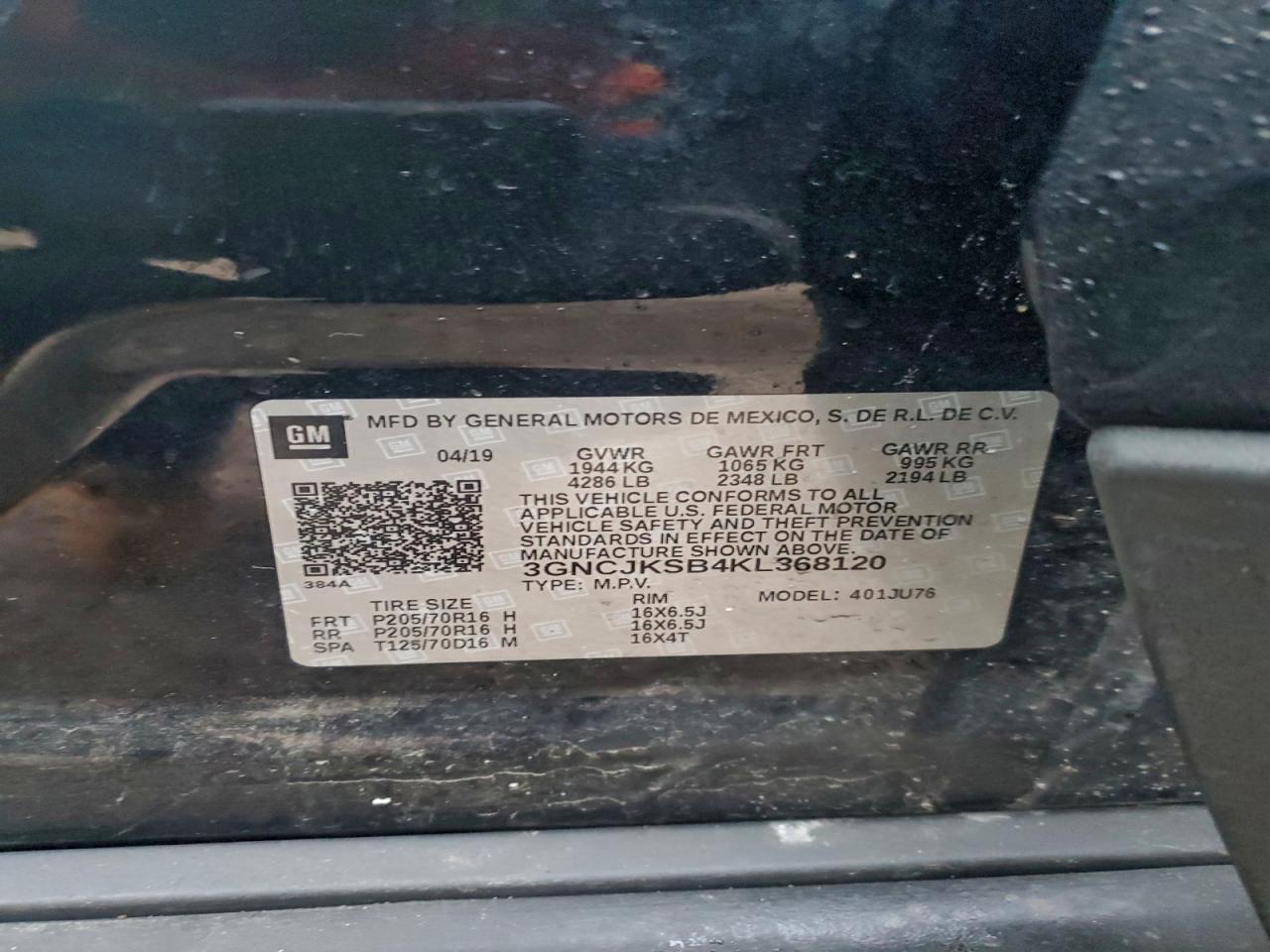 2019 CHEVROLET TRAX