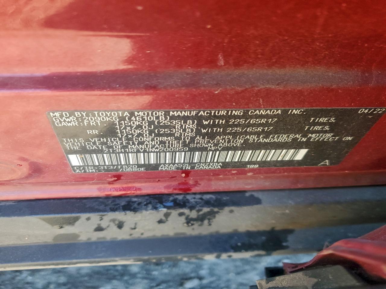 2022 TOYOTA RAV4