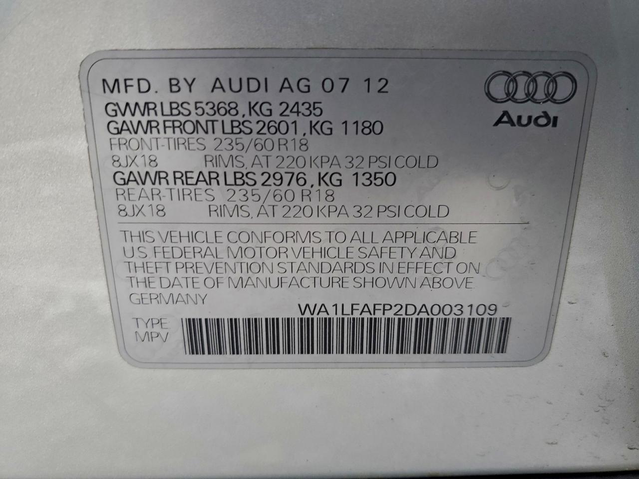 2013 AUDI Q5