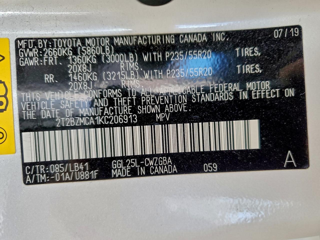 2019 LEXUS RX 350