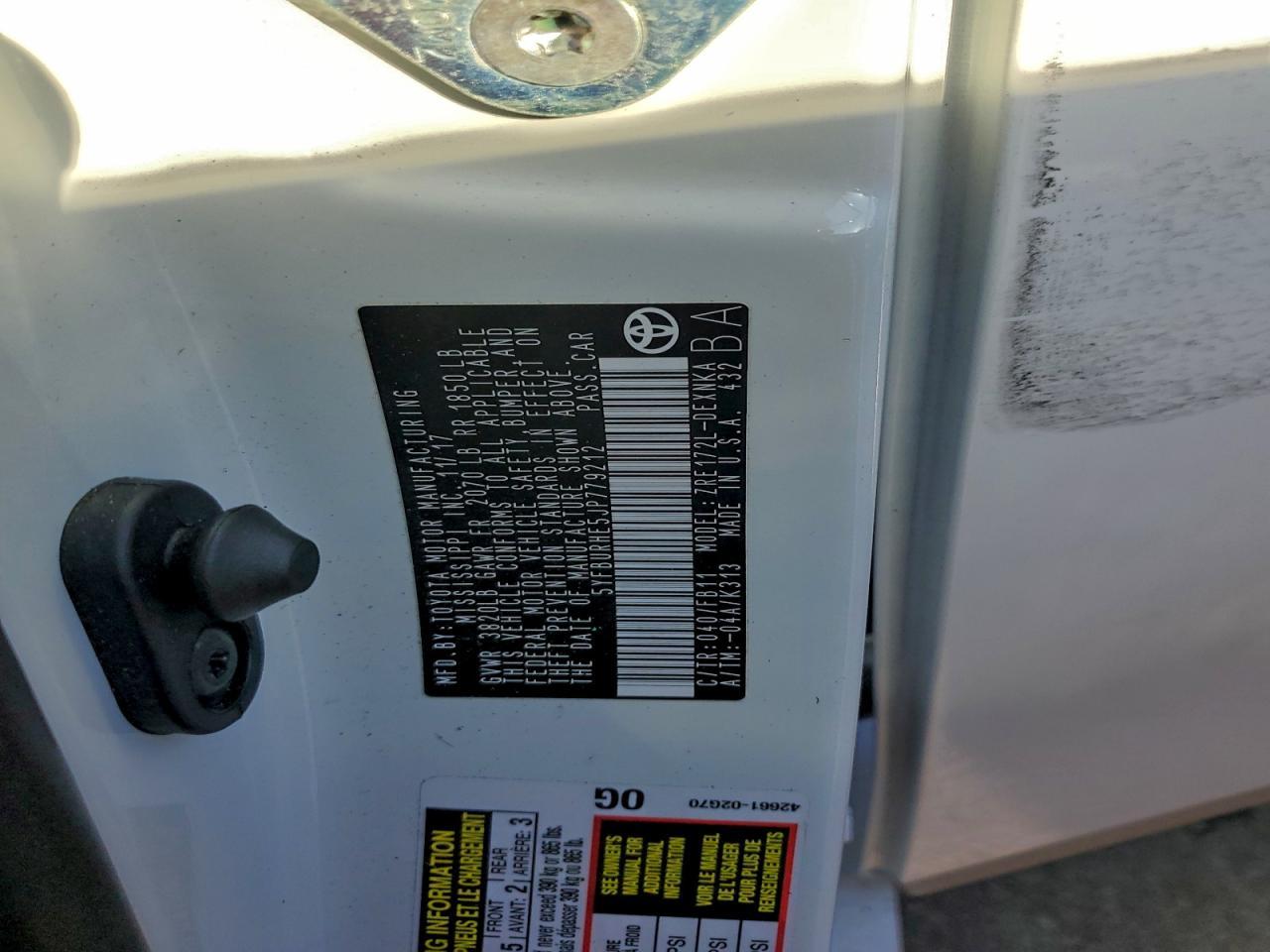 2018 TOYOTA COROLLA