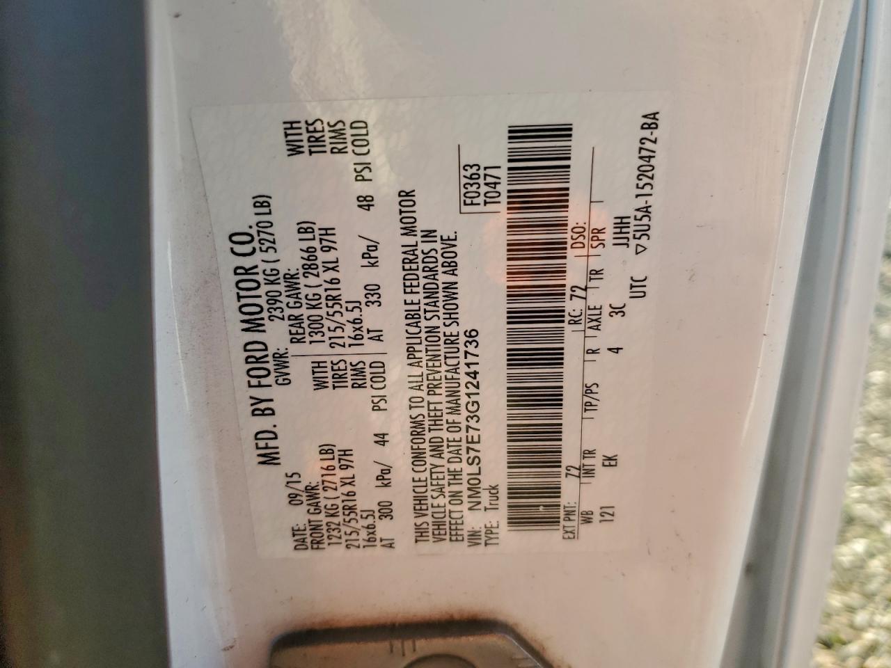 2016 FORD TRANSIT CONNECT