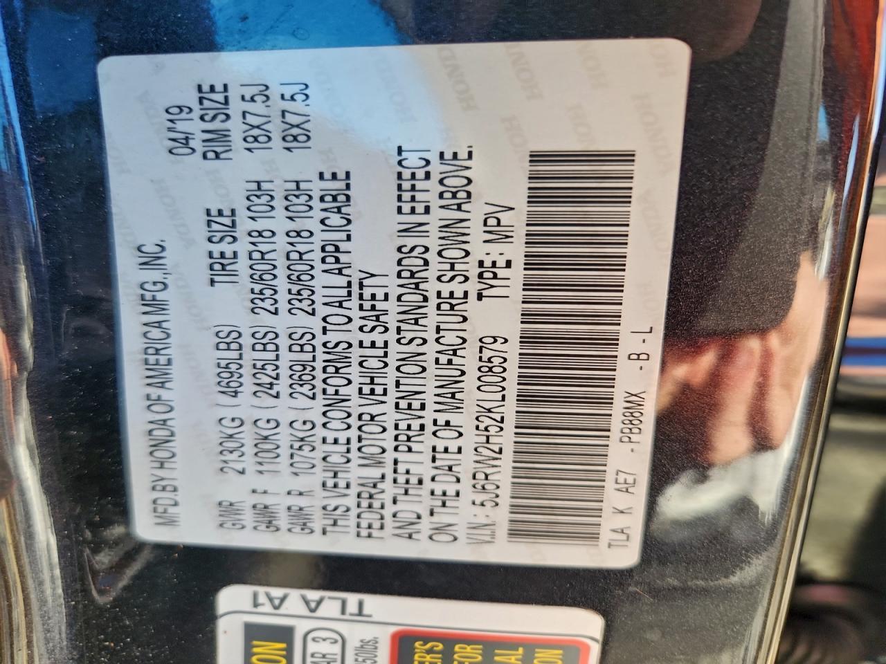 2019 HONDA CR-V