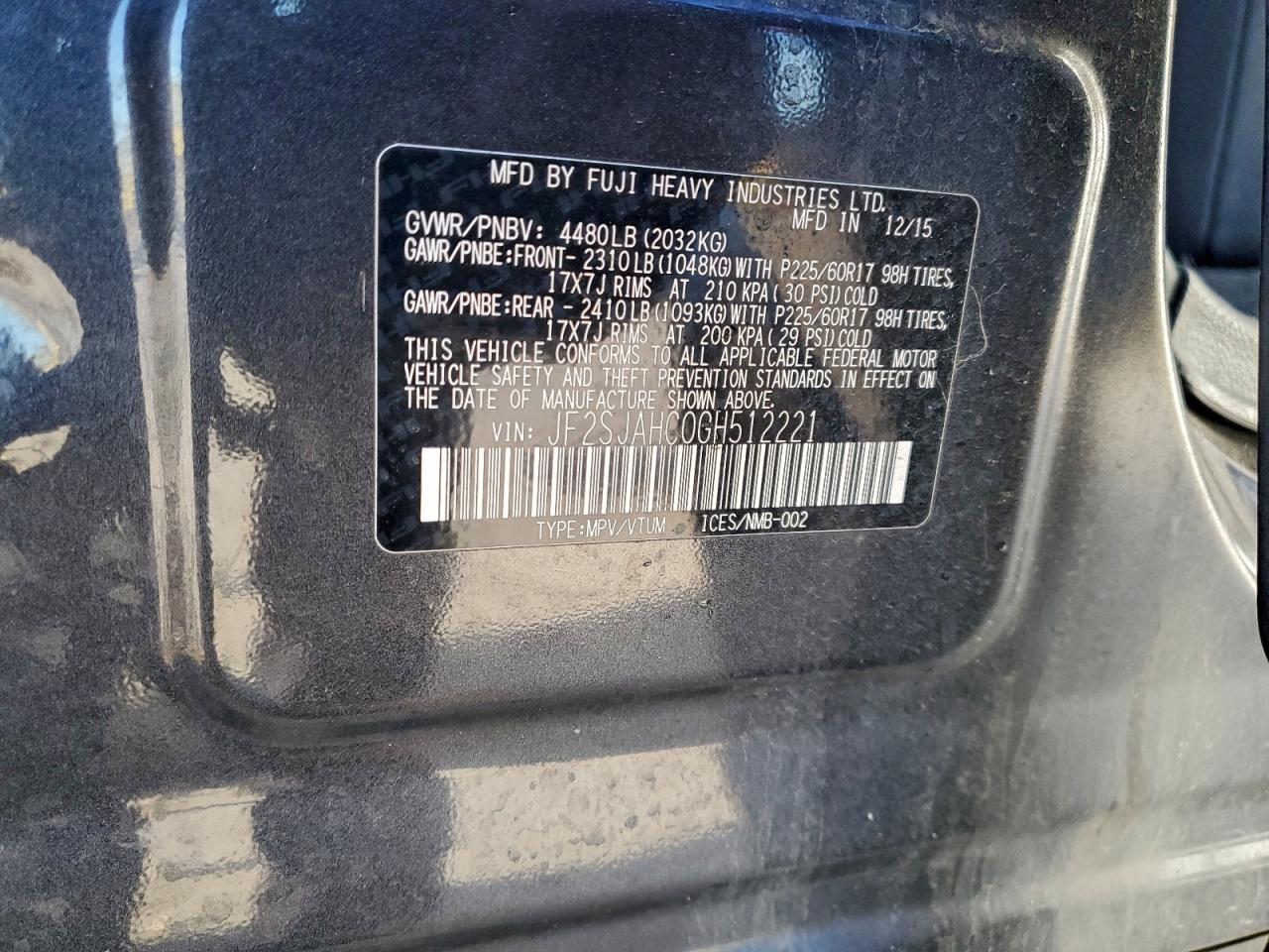 2016 SUBARU FORESTER