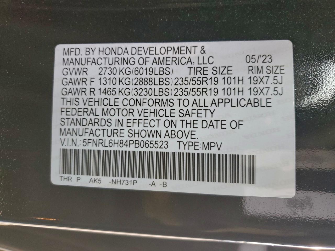 2023 HONDA ODYSSEY