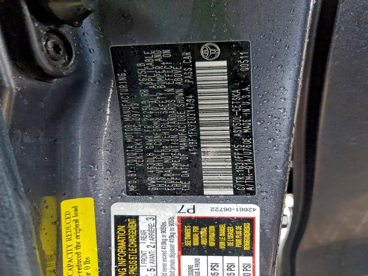2014 TOYOTA CAMRY
