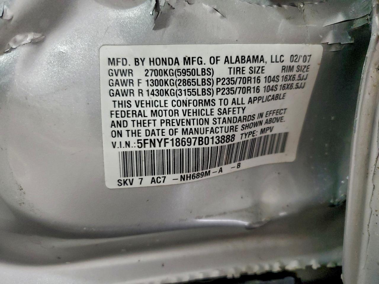 2007 HONDA PILOT