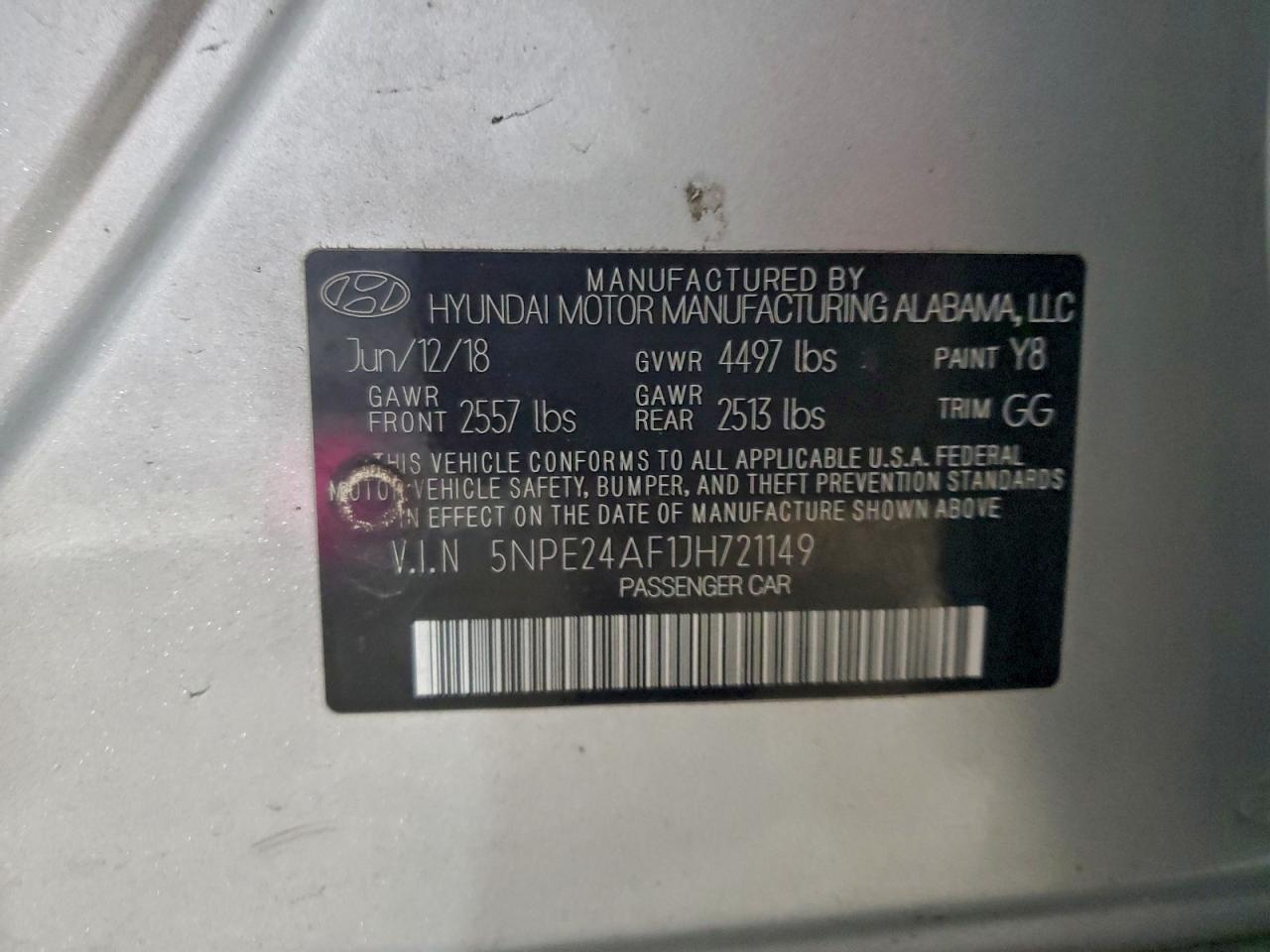 2018 HYUNDAI SONATA