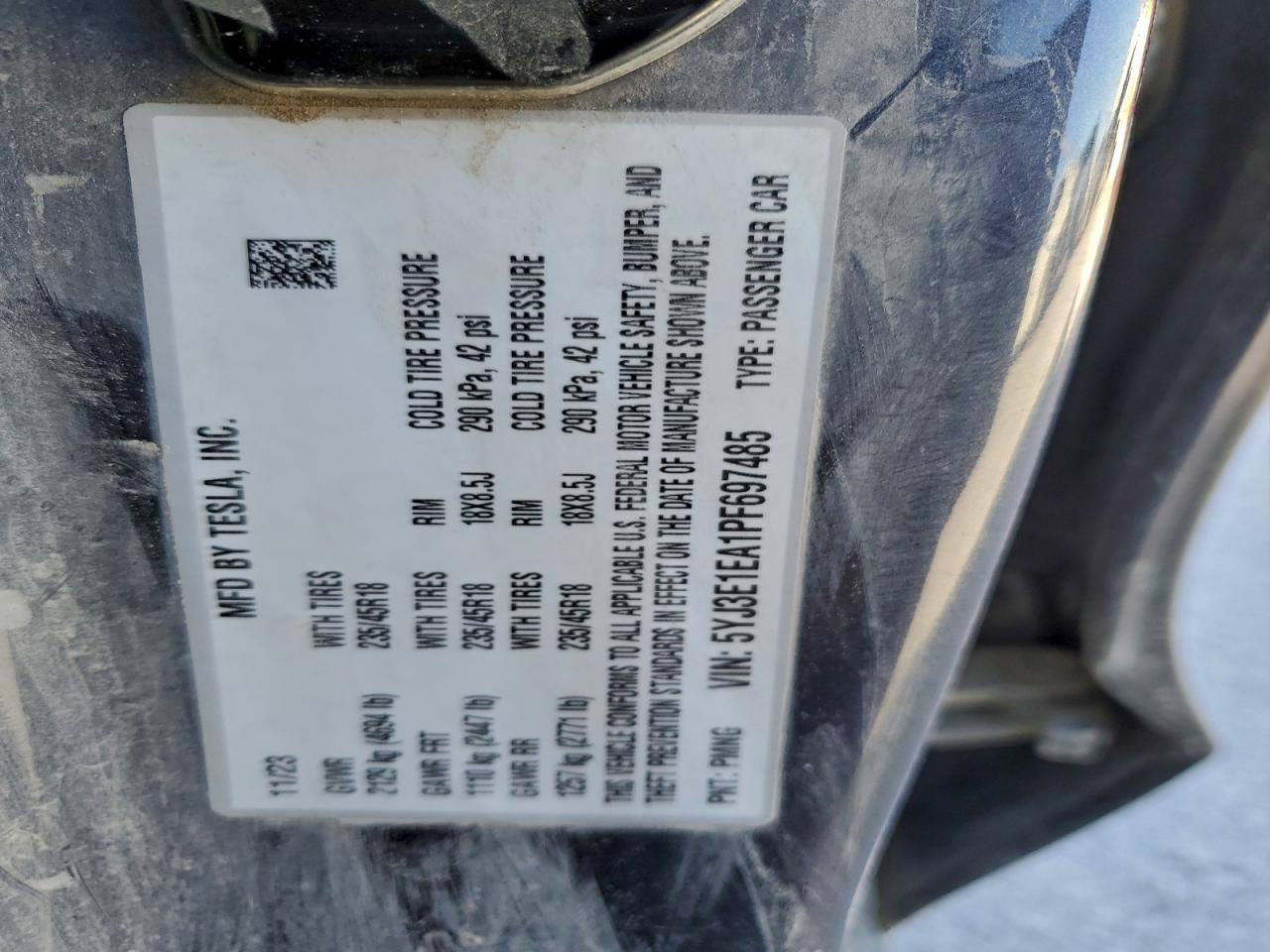 2023 TESLA MODEL 3