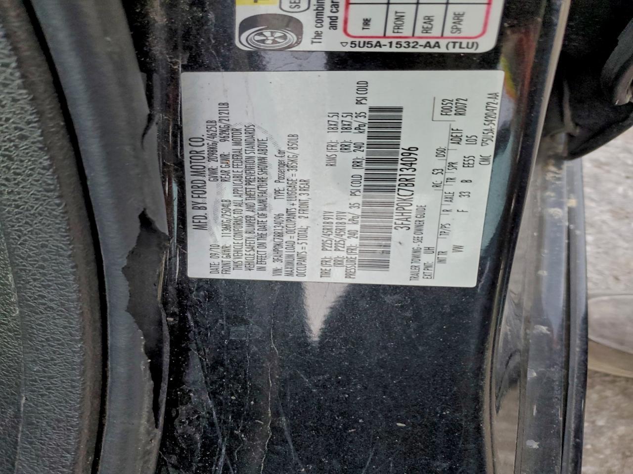 2011 FORD FUSION
