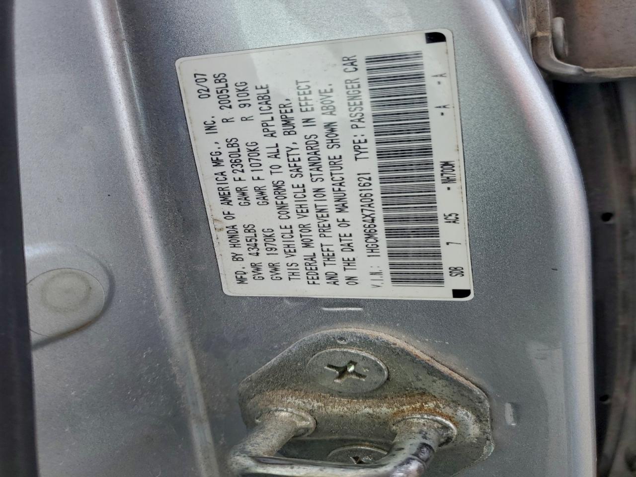 2007 HONDA ACCORD