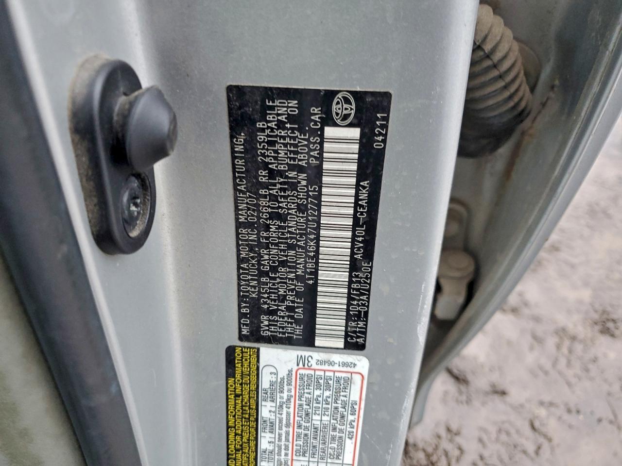 2007 TOYOTA CAMRY