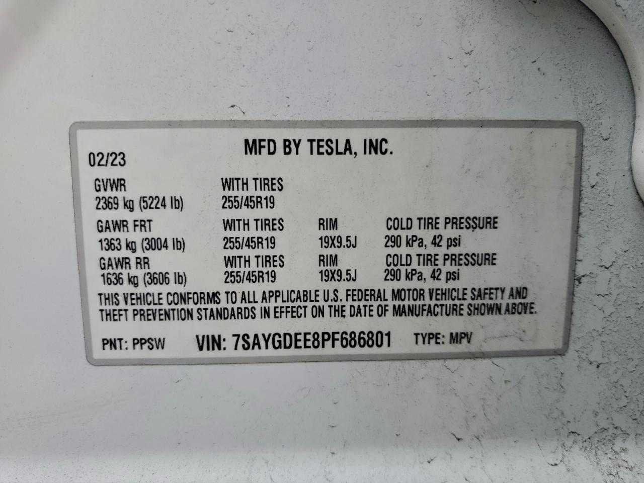 2023 TESLA MODEL Y
