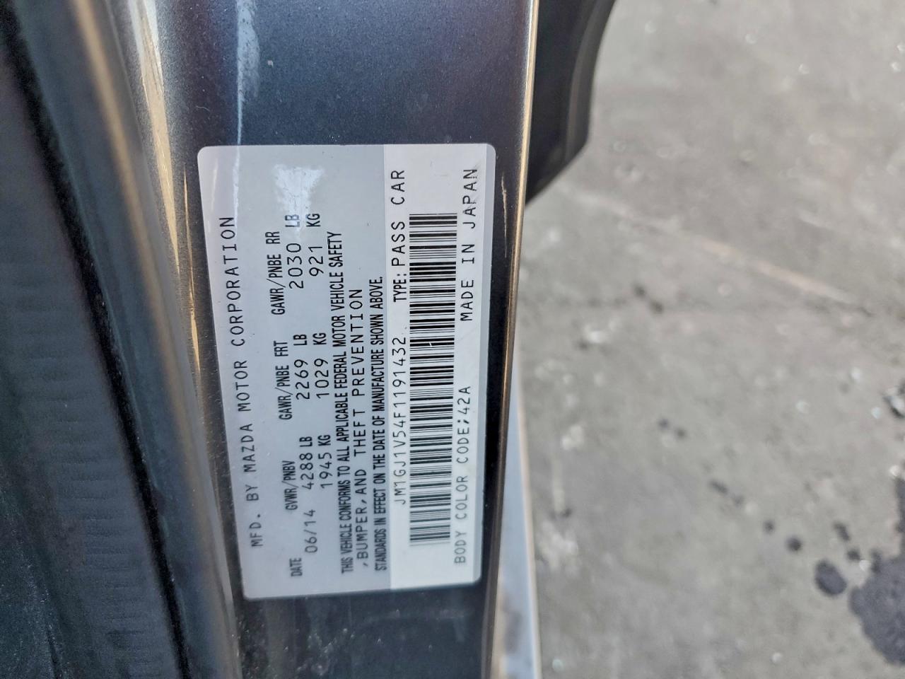 2015 MAZDA 6