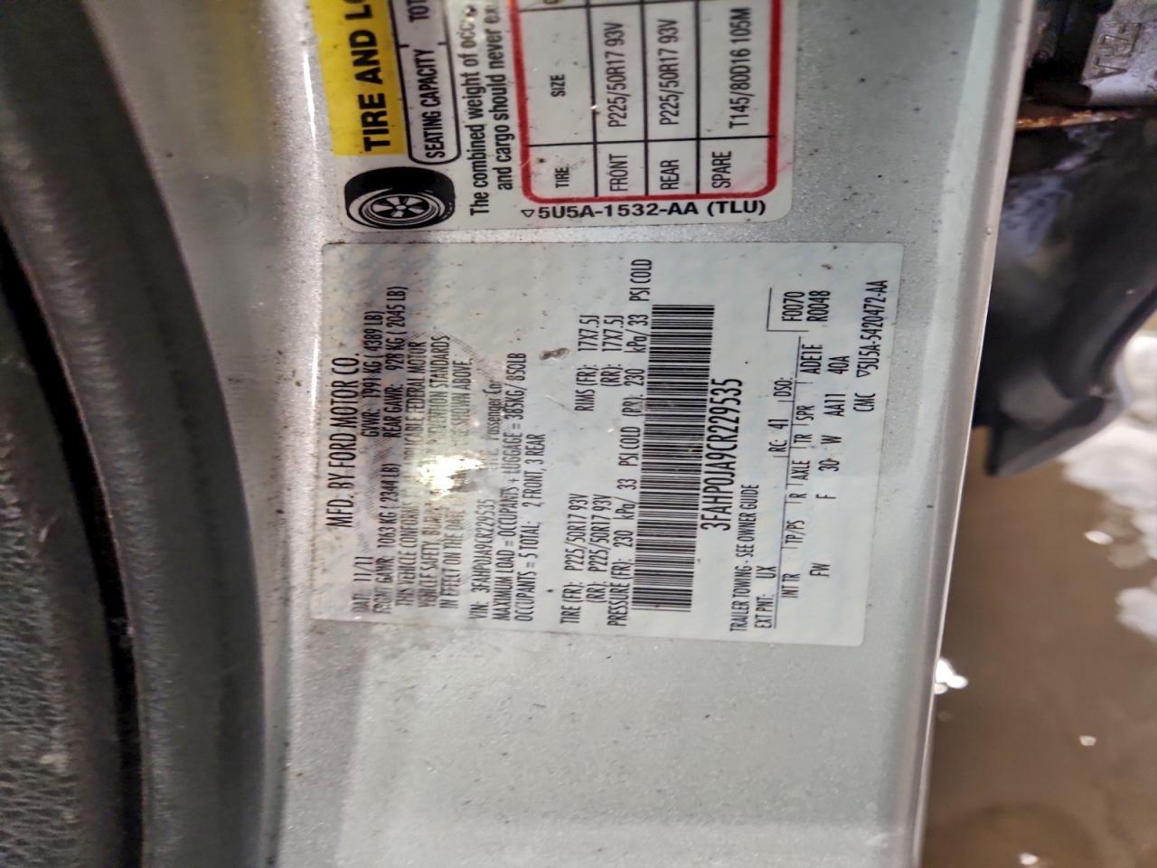 2012 FORD FUSION