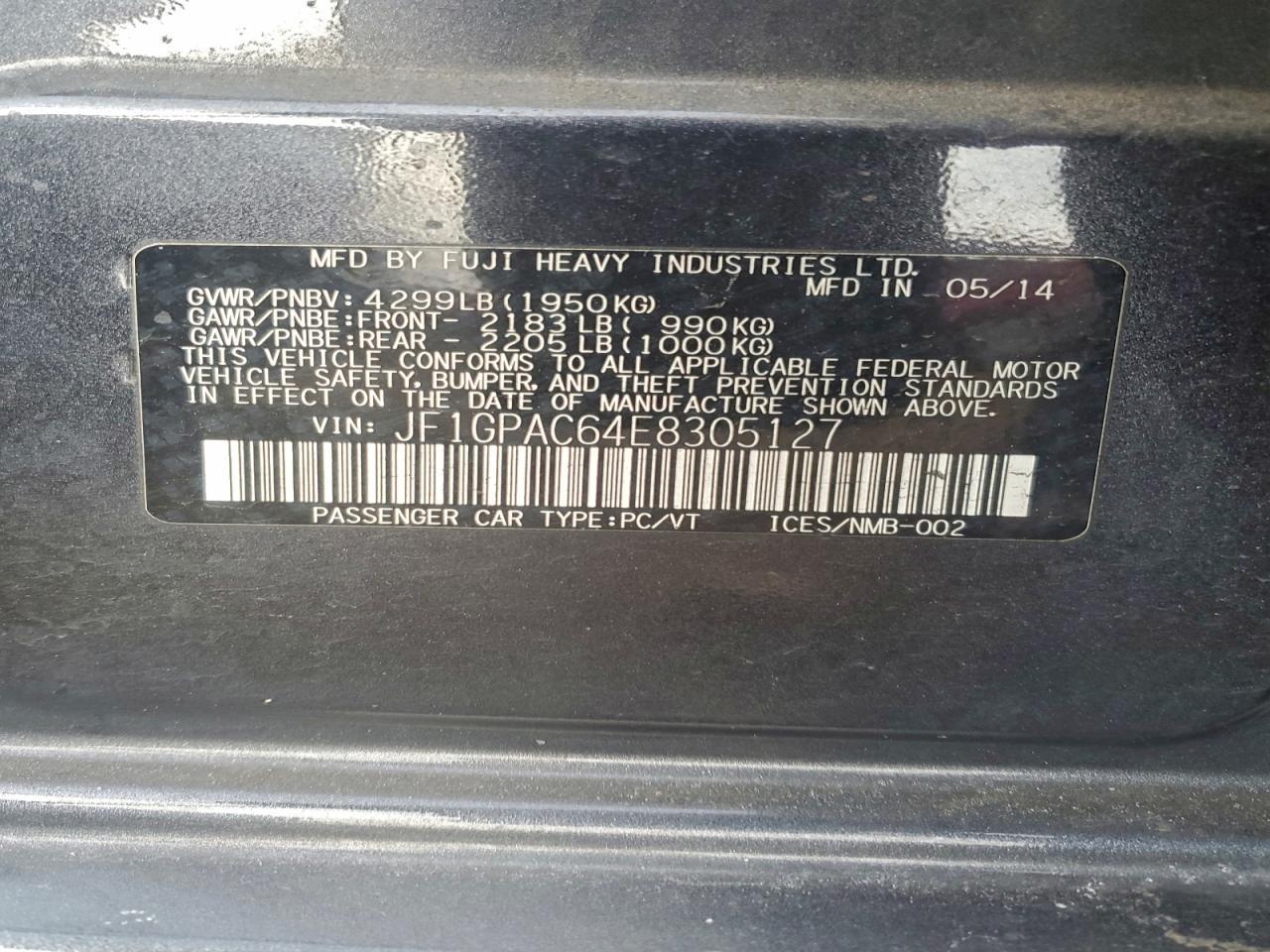 2014 SUBARU IMPREZA