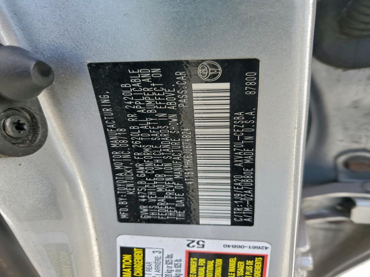 2018 TOYOTA CAMRY