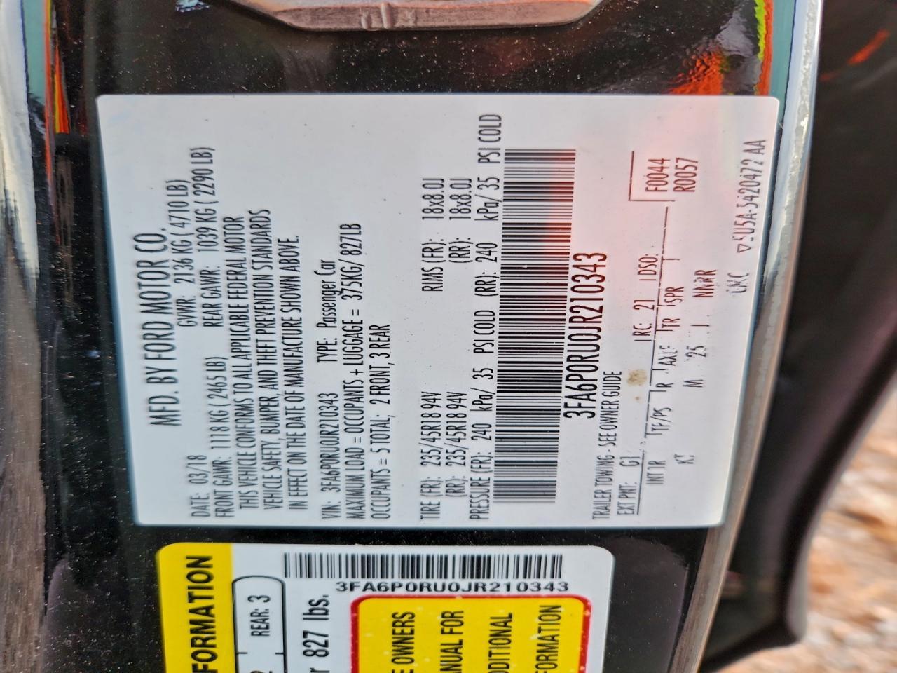 2018 FORD FUSION