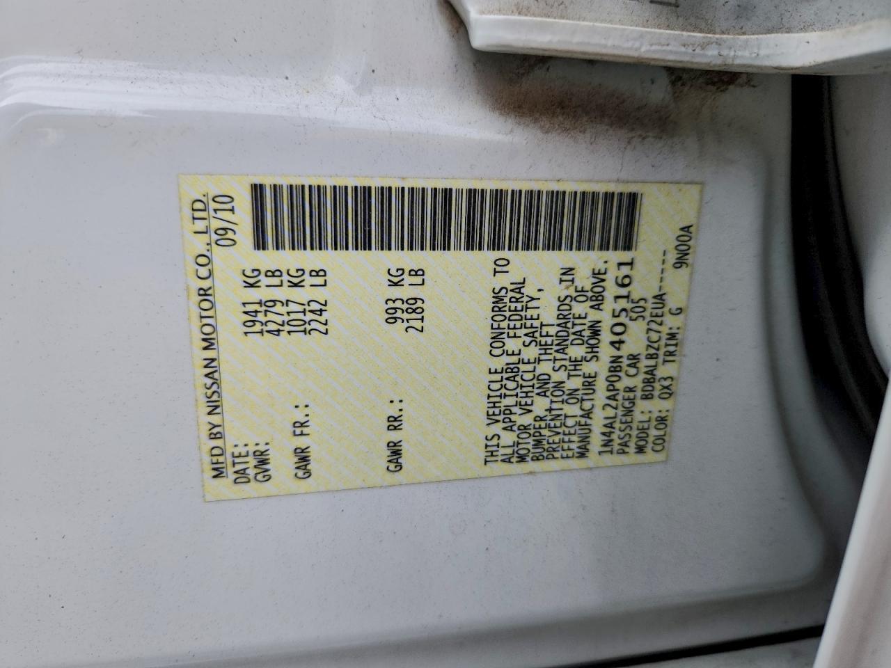 2011 NISSAN ALTIMA