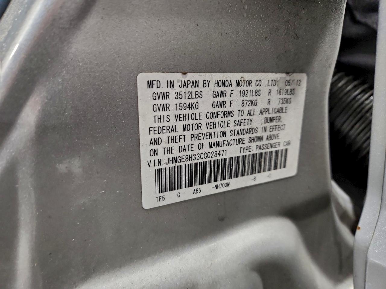 2012 HONDA FIT
