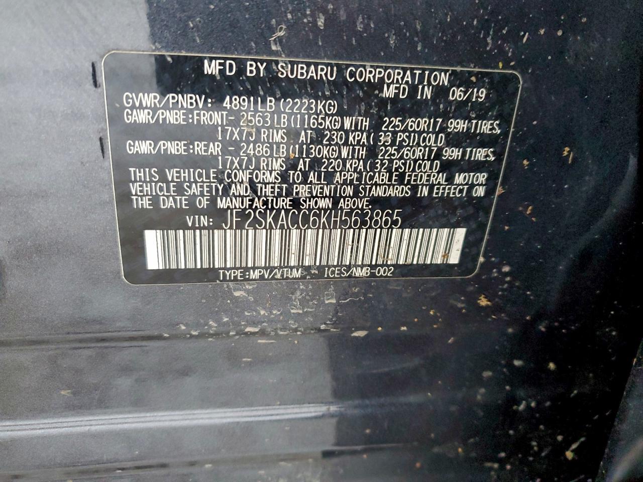 2019 SUBARU FORESTER