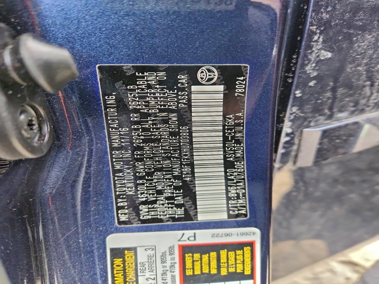 2017 TOYOTA CAMRY