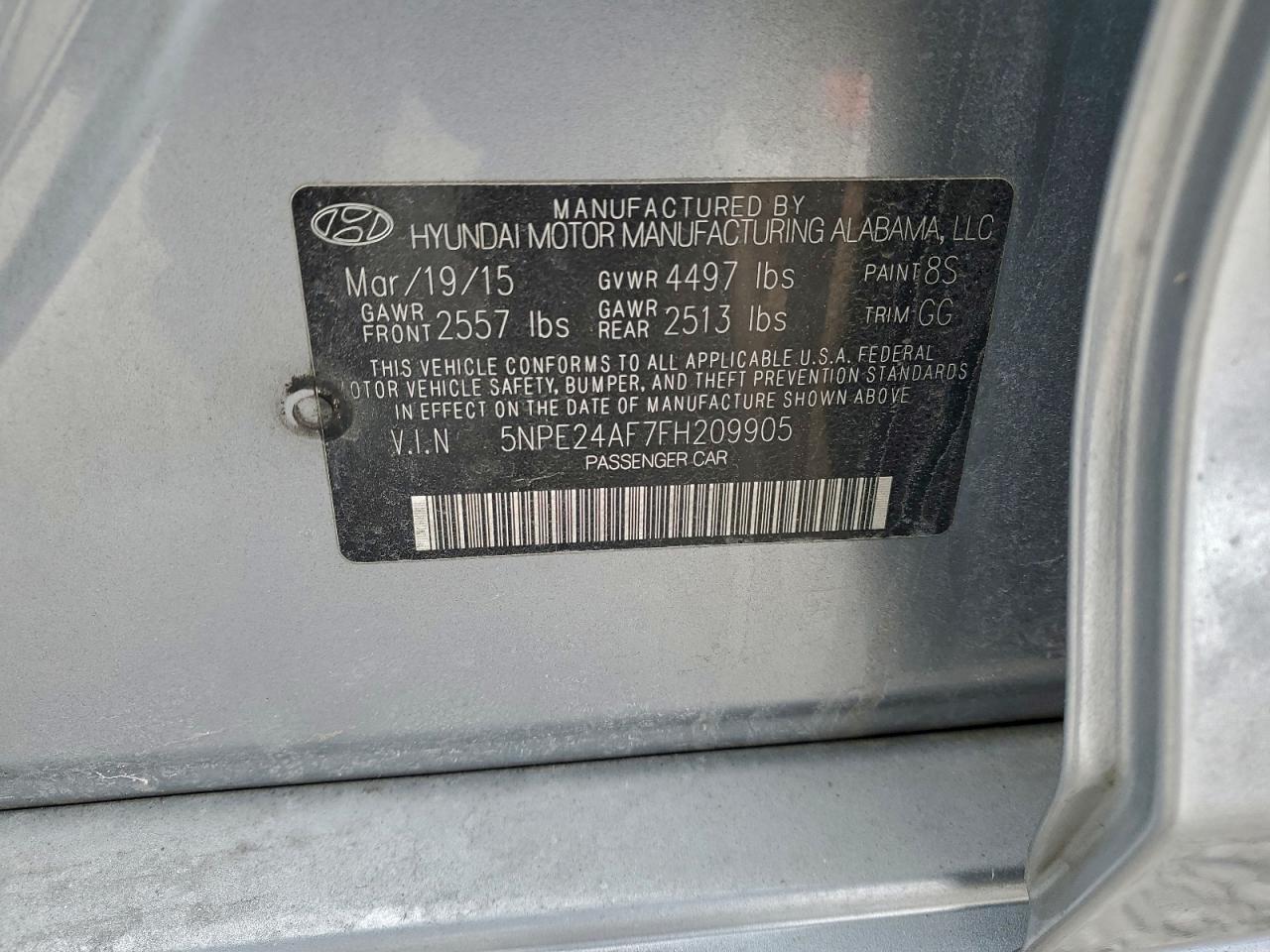 2015 HYUNDAI SONATA