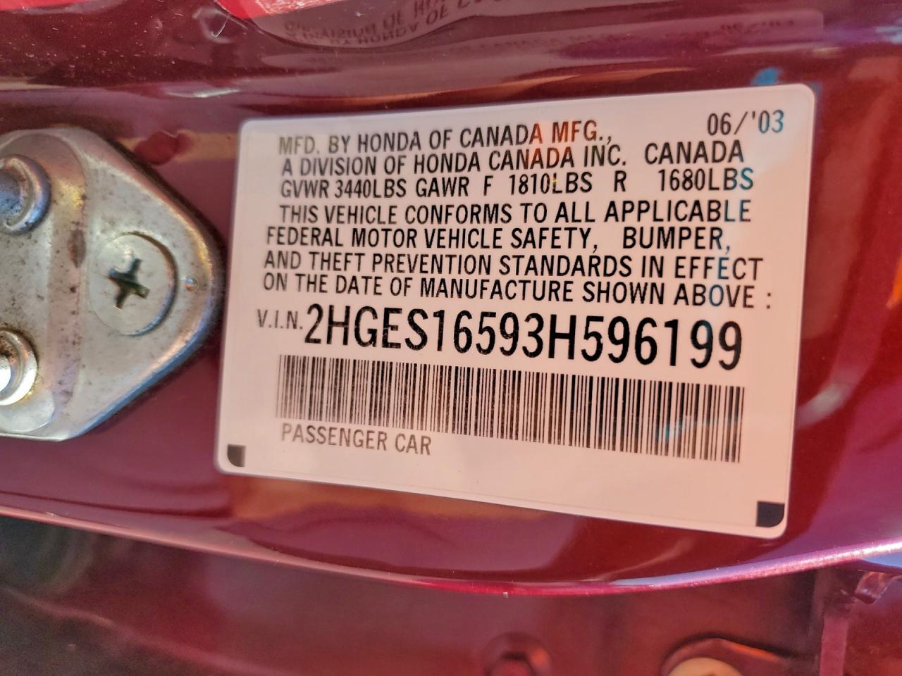 2003 HONDA CIVIC