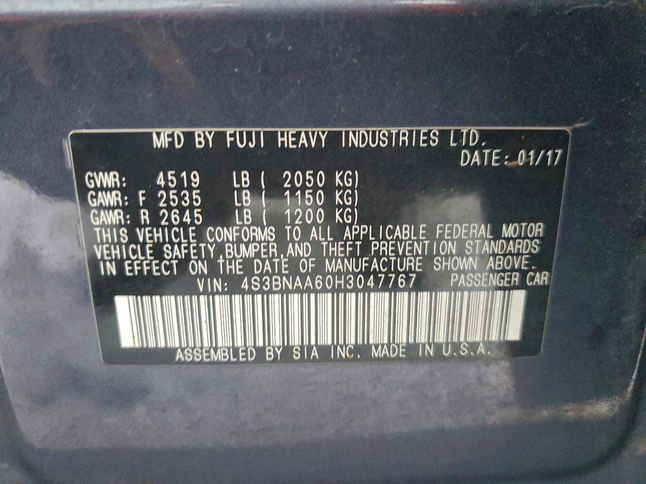 2017 SUBARU Legacy