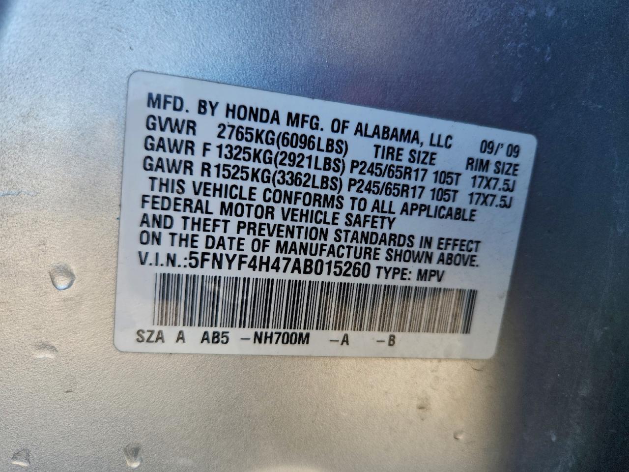 2010 HONDA PILOT