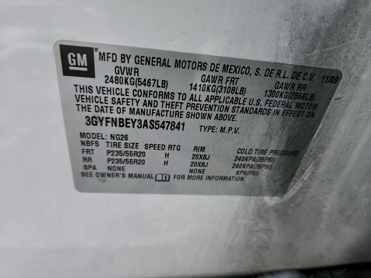 2010 CADILLAC SRX