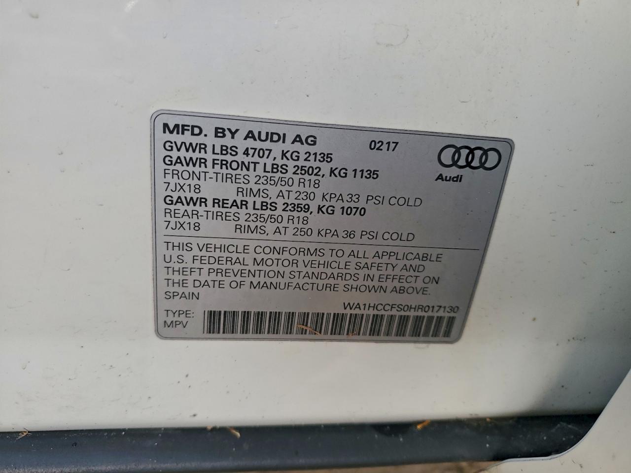 2017 AUDI Q3