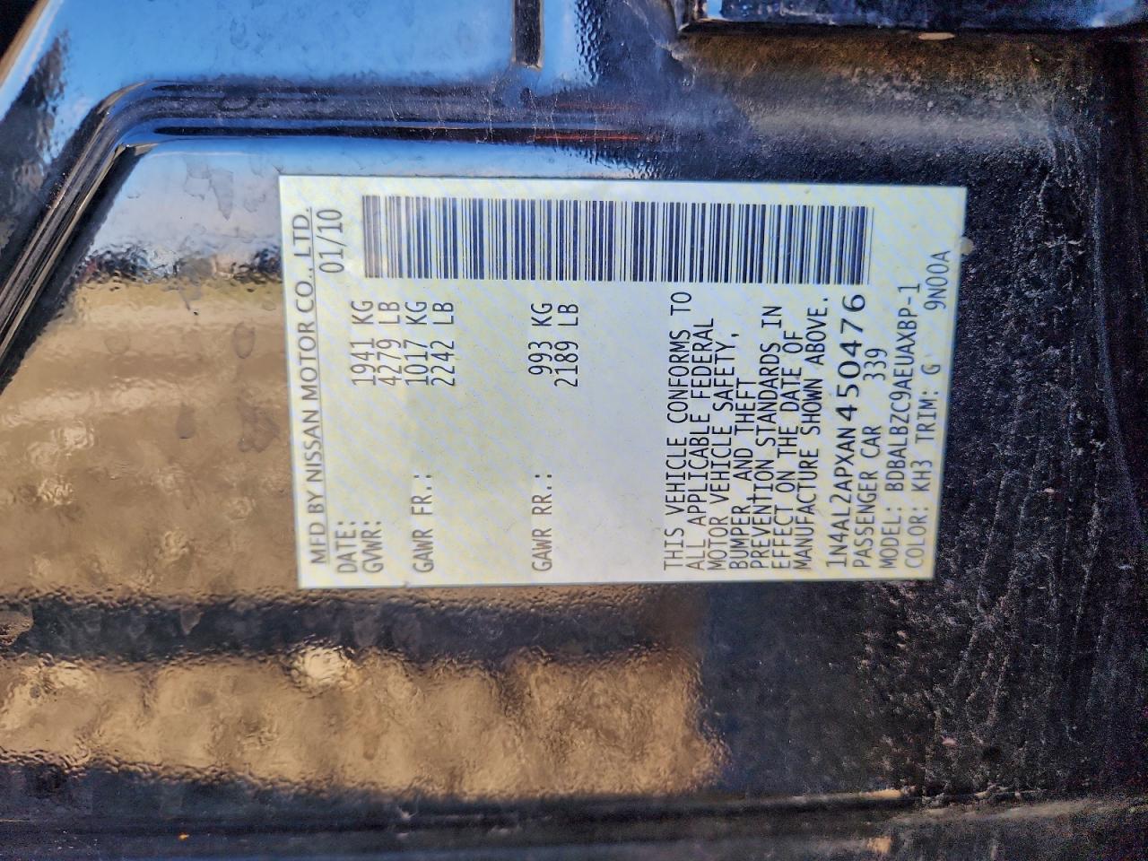 2010 NISSAN ALTIMA